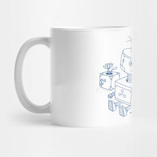 Robot with Flowers Mug